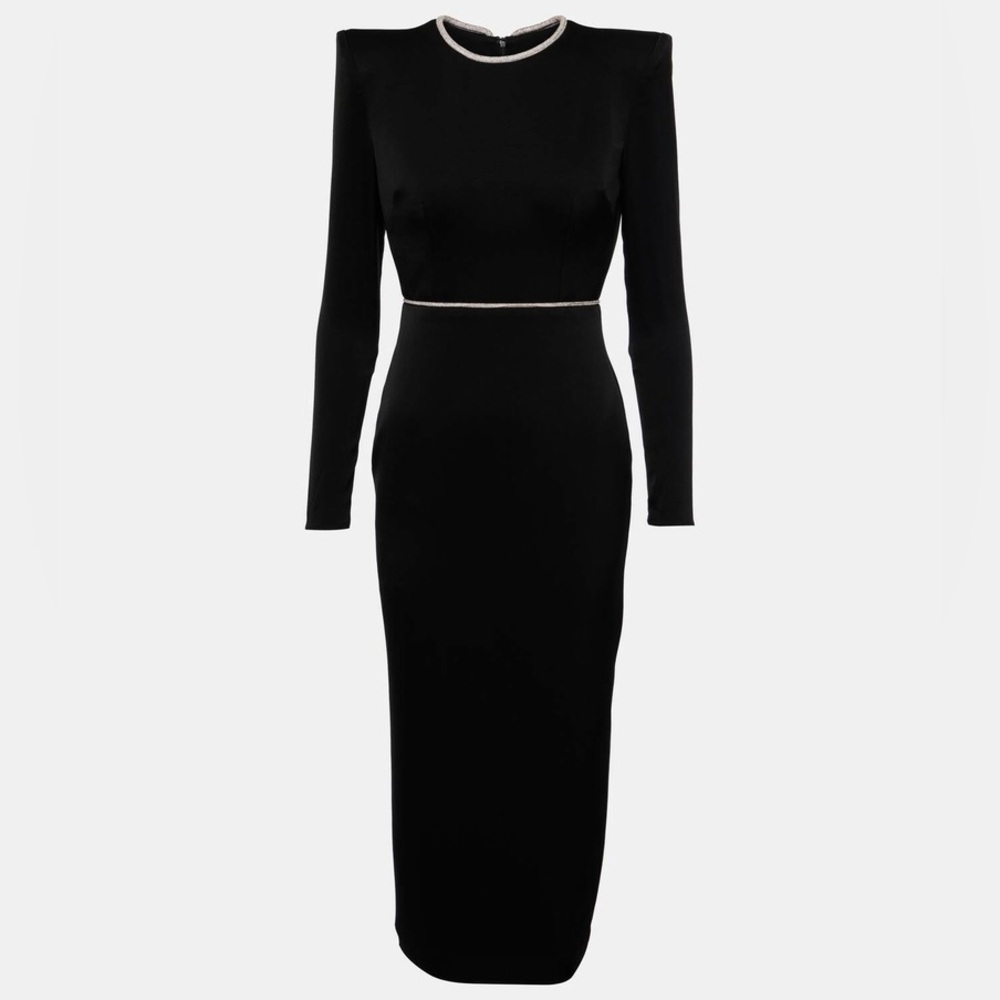 Alex Perry Crystal-embellished satin midi dress
